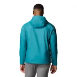 Campera impermeable Columbia Watertight II para hombre, color negro, con capucha ajustable, costuras selladas, bolsillos con cremallera y forro de malla transpirable.