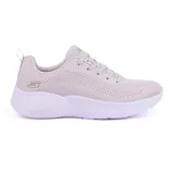 Championes Skechers Bobs Sport Infinity color beige, con capellada de tejido técnico, cordones y plantilla Memory Foam.