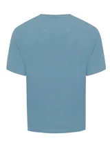 Remera blanca de jersey de algodón 100% orgánico, de manga corta y cuello redondo. Presenta un logo pequeño en el pecho.