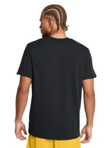 Remera negra de algodón para hombre, con logo de Stephen Curry estampado en blanco en el pecho.