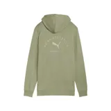 Canguro Puma negro con capucha y cordones ajustables. Estampado pequeño con el logo de Puma Athletics en el pecho.