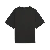Remera negra de corte holgado con logo de Puma bordado en blanco en el pecho.
