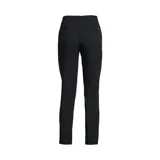 Pantalón de golf azul marino, liviano y elástico, con corte recto y cinturón azul con hebilla metálica.