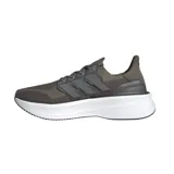 Championes de running Adidas Ultraboost 5, color verde oliva con detalles en gris y suela blanca.