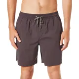 Short de baño marrón con cintura elástica y cordón ajustable.