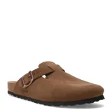 Zueco Freeway casual de mujer color marrón, con capellada cerrada, hebilla lateral ajustable y plantilla anatómica.