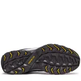 Zapatillas de senderismo Columbia modelo Crestwood Low en color azul marino. Presentan un empeine que combina gamuza y malla transpirable, con una mediasuela Techlite™ para mayor amortiguación y una suela de caucho Omni-Grip™ diseñada para tracción en diversos terrenos. Incluyen detalles en amarillo en los cordones y el logo de la marca.