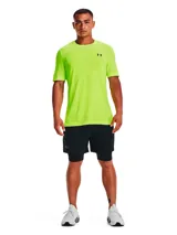 Short deportivo Under Armour Vanish Woven 2N1 para hombre, color negro con logo en gris. Cuenta con calza interior ajustada para mayor soporte y comodidad.