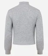 Saco negro de modal con recortes modernos y cierre delantero por cremallera. Tiene cuello alto y mangas largas.