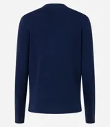 Cardigan blanco de viscosa con cuello en V, cierre frontal de botones y mangas largas.