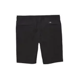 Short negro de algodón y elastano, estilo volley, con cintura elástica, cordón ajustable, bolsillos delanteros y traseros ribeteados.