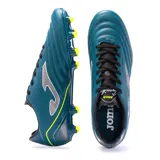 Championes de fútbol Joma Águila 2317 Blue para hombre, color azul con detalles en plateado y amarillo. Fabricados con material sintético resistente y transpirable, suela de caucho de dos densidades y media suela de Phylon.