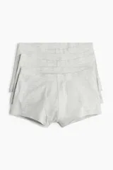 Pack de tres bóxer de algodón gris con cintura elástica.