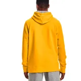 Canguro Under Armour de hombre color amarillo, con capucha forrada en gris y logo estampado en el pecho.