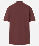 Remera marrón de algodón con cuello redondo y mangas cortas. Estampa frontal con el número 94, una estrella celeste y la inscripción "Marathon St. Tropez".