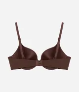 Soutien push-up liso color marrón topo, con breteles regulables y copa.