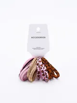 Pack de 18 coleros elásticos para el pelo con diferentes diseños: lisos, con glitter y animal print.