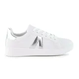 Championes deportivos American Sport Gaia 2.0, color blanco con detalles plateados. Presentan logo de la marca en el lateral y cordones blancos.