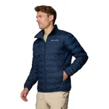 Campera Columbia Delta Ridge II Down para hombre, color negro, ideal para senderismo. Cuenta con forro termorreflectante Omni-Heat™, tecnología HeatSeal™ sin costuras, tejido hidrófugo Omni-Shield™, aislamiento de plumón de 650 hilos, cuello, puños y dobladillo ribeteados, protección de la barbilla y bolsillo con cremallera.