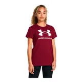 Remera deportiva Under Armour color fucsia con logo blanco estampado en el frente.