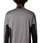 Polera deportiva Columbia negra de manga larga con media cremallera en el cuello y tecnología Omni-Wick para mantenerte seco y fresco.
