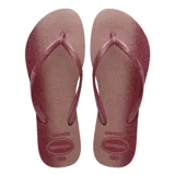 Sandalias Havaianas Slim Gloss color rosa con glitter.