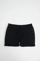 Boxer negro liso de microfibra con cintura elástica.