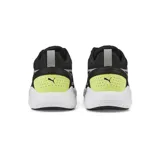 Championes Puma All-Day Active In Motion, color negro con detalles en gris y amarillo.