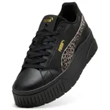 Championes Puma Karmen II Animal Flair, color negro con detalles animal print en los laterales y logo dorado.