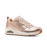 Championes Skechers Street Uno - Metallixs color rosa metalizado, con cordones, capellada de cuero, plantilla Skechers Air-Cooled Memory Foam y media suela visible Skech-Air con cámara de aire.