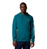 Buzo canguro Columbia Beaumont Hoodie color beige con capucha ajustable con cordón, bolsillo tipo canguro y logo de la marca estampado en la manga.