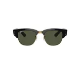 Lentes de sol Ray-Ban Clubmaster, con montura negra y dorada, y lentes verdes.