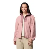 Campera polar Columbia color rosa con cierre frontal, cuello alto, bolsillos laterales con cierre y puños elastizados.