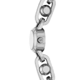 Reloj Michael Kors modelo Mini Astor, con caja plateada de 14mm y pulsera de eslabones plateados.