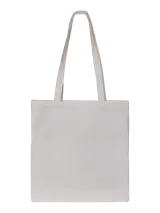 Bolso tote color beige con estampado de tazas de café y la palabra "croissants".