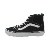 Zapatillas Vans Ashwood Hi Decon de caña alta, color negro con detalles en blanco. Presentan el logo de Vans en el lateral y cordones blancos.