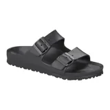 Sandalia Birkenstock modelo Arizona EVA, color gris oscuro, con dos correas ajustables y hebillas metálicas.