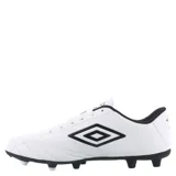Championes de fútbol Umbro Classico II HG para hombre, color blanco con detalles en negro, con cordones y tapones.