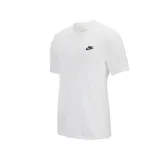 Remera azul de algodón con cuello redondo y logo de Nike bordado en blanco en el pecho.