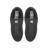 Championes Etnies Fader negros con logo verde en el lateral y suela blanca.