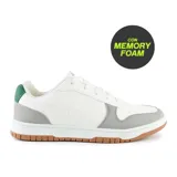 Championes deportivos American Sport modelo Tito, color blanco con detalles en gris y verde.