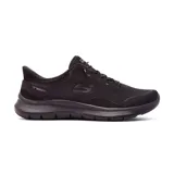 Championes deportivos Skechers Hands Free Slip-ins Flex Appeal 5.0 Easy Breezy, color negro. Diseño sin cordones con tecnología Heel Pillow, capellada de malla, plantilla Skechers Air-Cooled Memory Foam y entresuela Flex Lite.