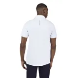 Chomba verde militar de piqué con cuello clásico, tapeta de dos botones y mangas cortas ajustadas. Logo de la marca Castore bordado en blanco en el pecho.