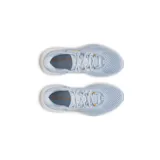 Championes Under Armour UA W Infinite Pro 2 para mujer, color celeste con detalles en naranja y suela blanca. Ideales para running y entrenamiento de resistencia.