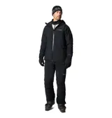 Pantalón de esquí negro Columbia Titanium Cirque Bowl para hombre, con tirantes elásticos ajustables, costuras selladas, tecnología impermeable y transpirable Omni-Tech, forro termorreflectante Omni-Heat Infinity, ventilación con cremallera en las piernas, rodillas articuladas, bolsillos con cremallera, protectores de puños interiores reforzados y polaina interna en la pierna.