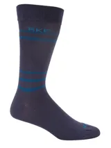Calcetines largos de fibra de bambú color gris oscuro con rayas horizontales azules y logo RKF en azul. Talla 40-44.5.