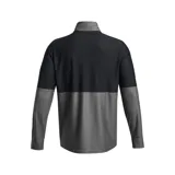 Campera deportiva Under Armour negra con cierre frontal, cuello alto y logo blanco en el pecho.