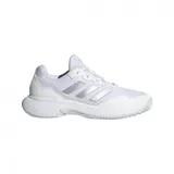 Championes Adidas Game Court 2 de mujer, color blanco con detalles plateados.