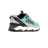 Zapatillas de trekking Columbia Flow Fremont, color negro con detalles en turquesa y lila.