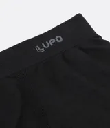 Calzoncillo bóxer blanco de microfibra ligera, con cintura elástica blanca con logo Lupo y rayas negras.